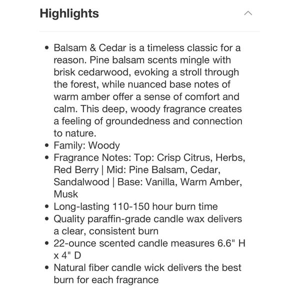 YANKEE CANDLE Balsam & Cedar Jar Candle Original Large 22oz Christmas Tree Scent - Picture 5 of 12